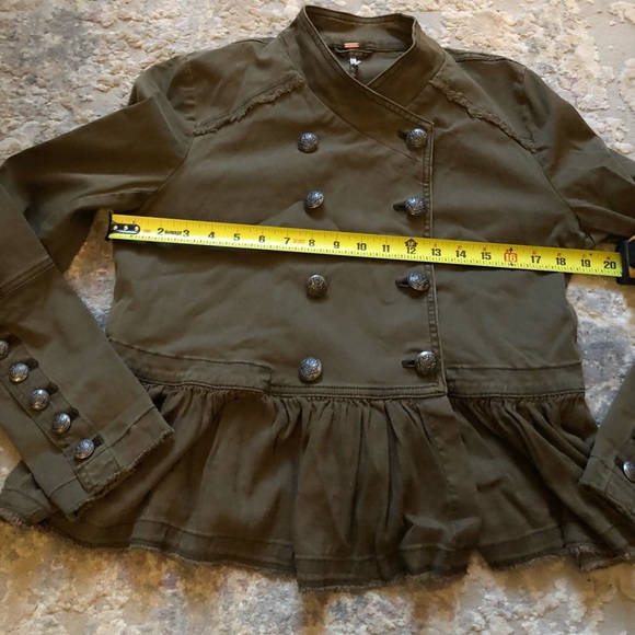 🖤 Free People Ruffled Peplum Military Jacket - Picture 5 of 13